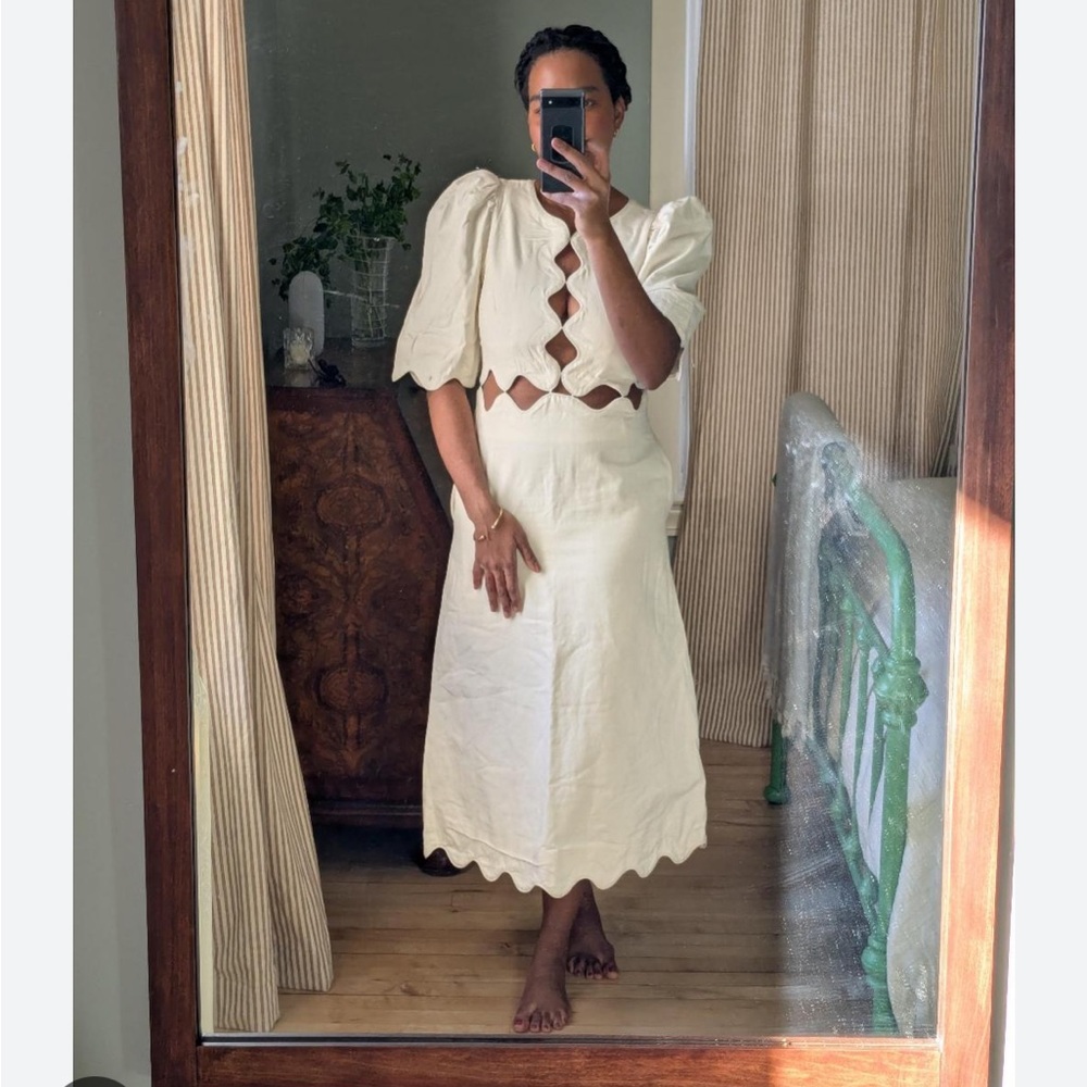 Sea Leona Cream Cut-Out Midi Dress size 2